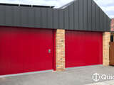 4Ddoors Side Sliding Sectional Door - L-Ribbed, Silkgrain Finish in Ruby Red